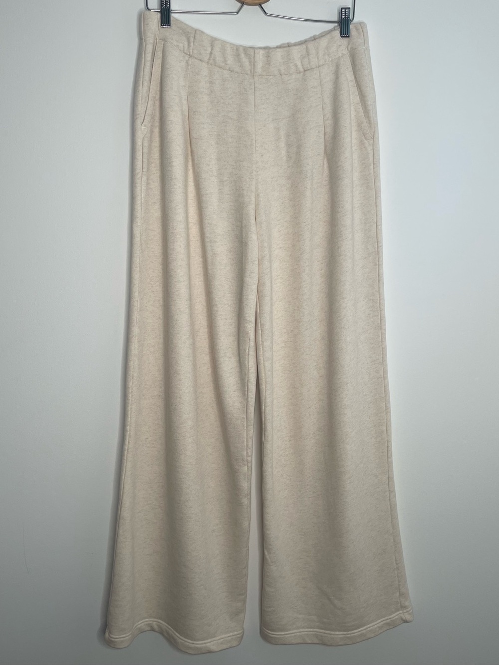 AERIE Tall New Beige Wide Leg Pull-On Pants Joggers with Pockets Elastic Waist